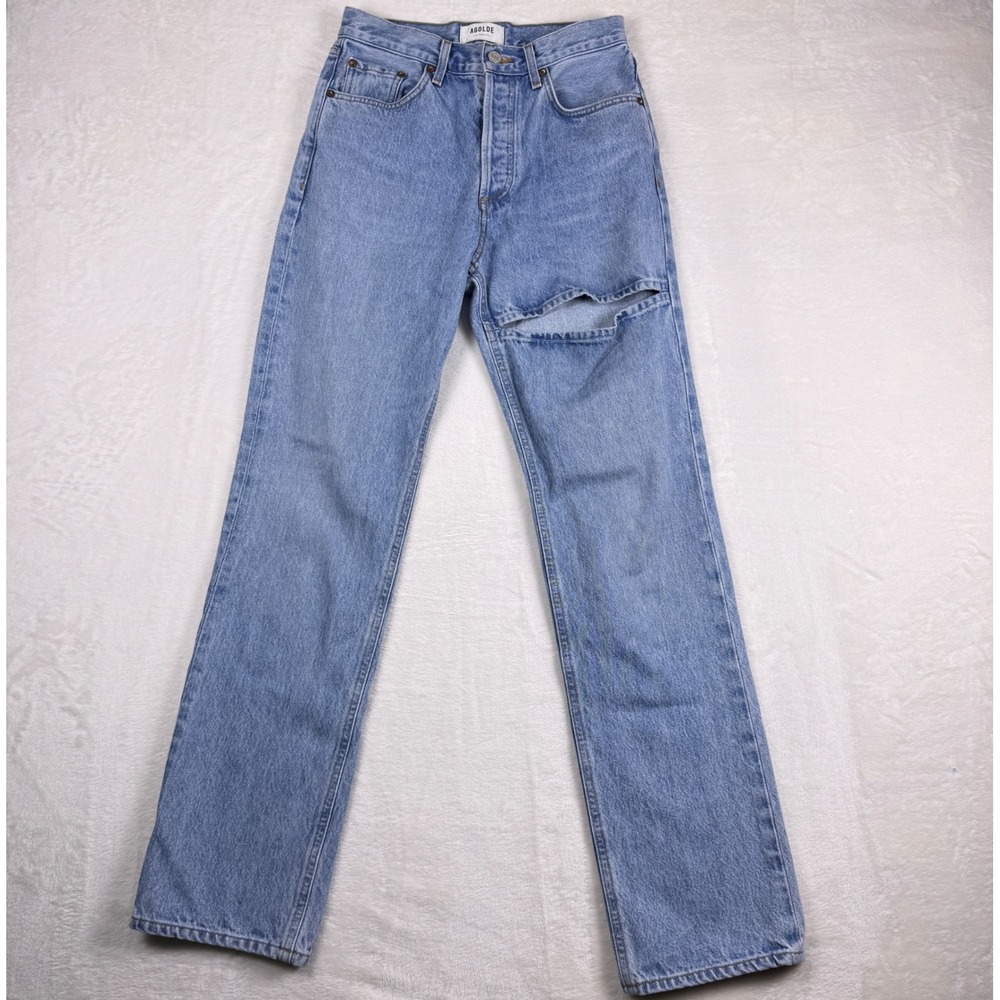 Agolde Classic Blue Straight Leg Jeans